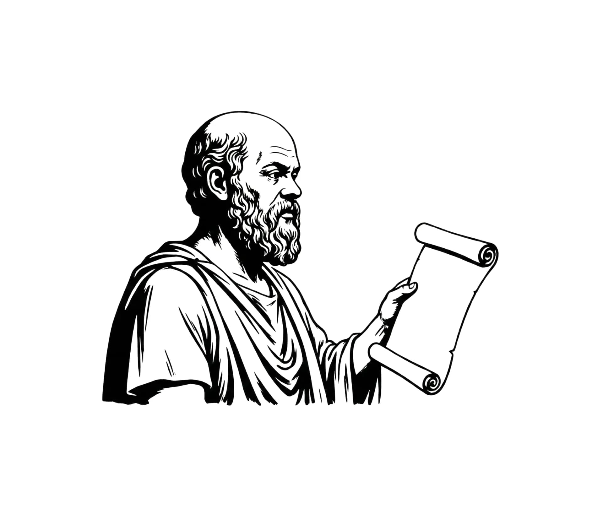 Socrates holding a scroll